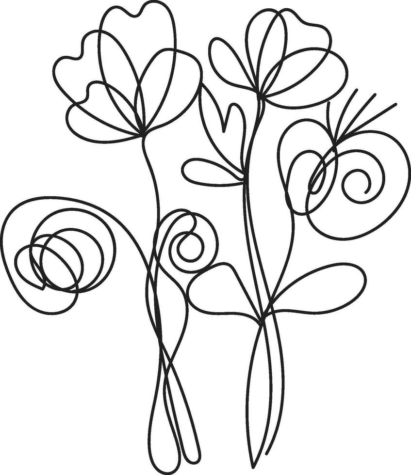 Flower Line Art simple vector