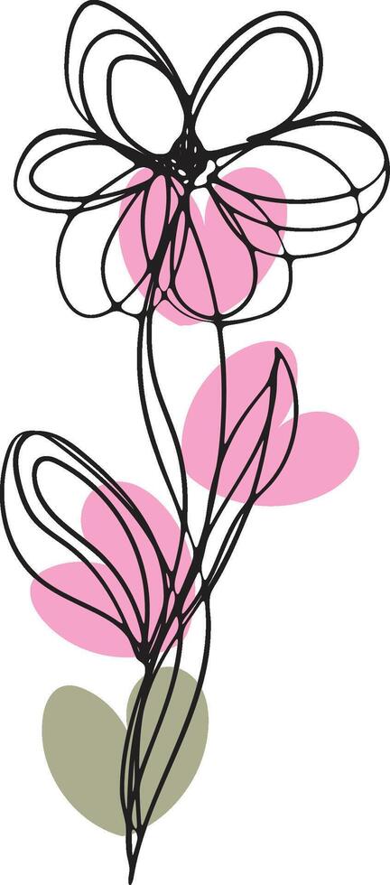 A sophisticated floral illustration with intricate linework vector