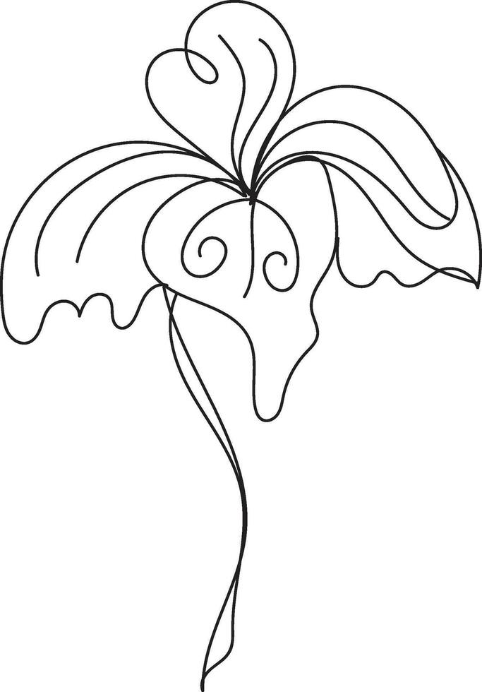 single floral line art vector