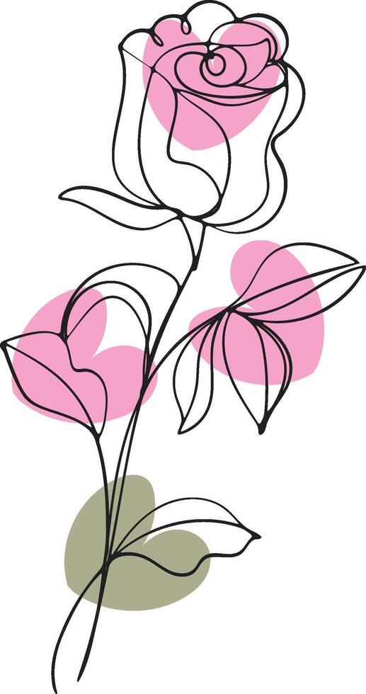 Elegant Floral Line Art Design featuring intricate details and delicate blossoms perfect for invitations cards and various design projects vector