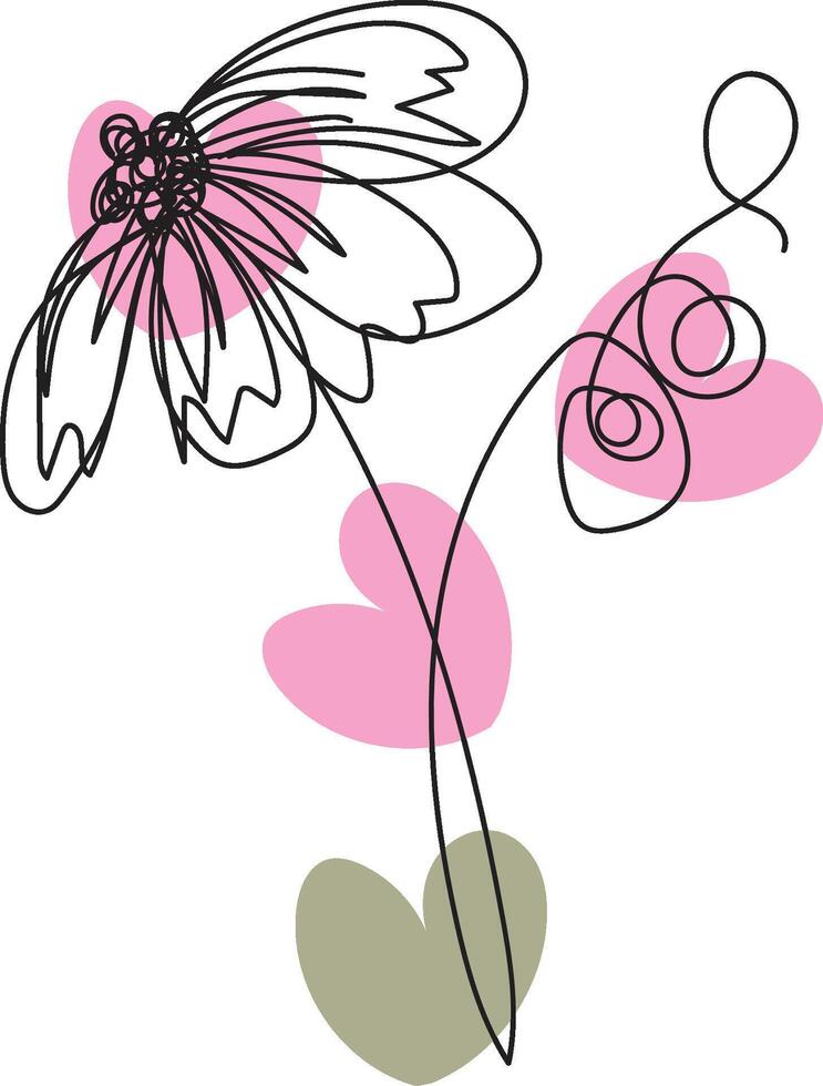 A single image of intricate floral line art, suitable for various design projects vector