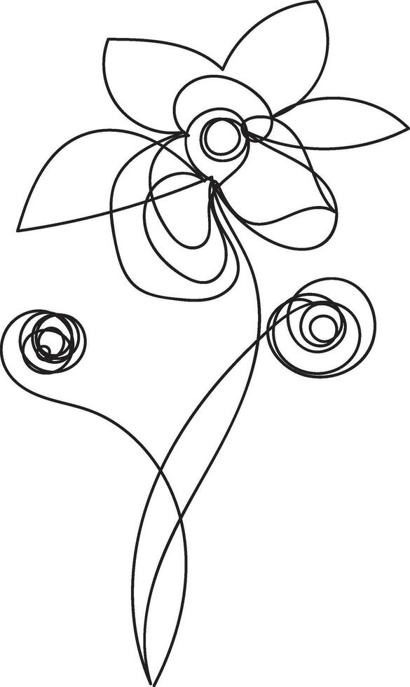 A single floral line art vector