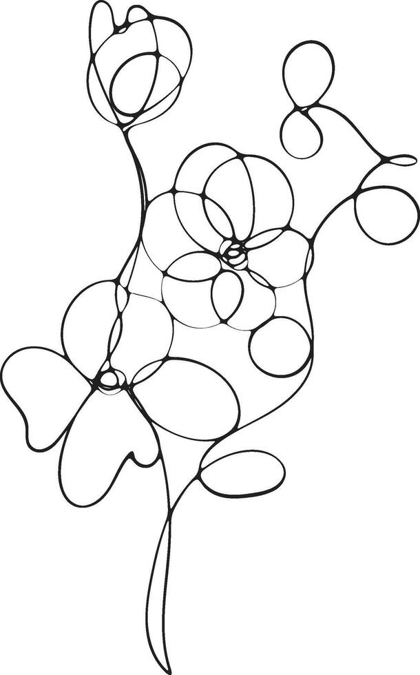 Flower Line Art design simple vector