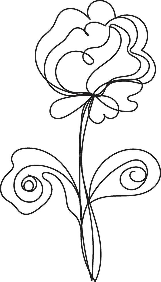 Single line art flower vector