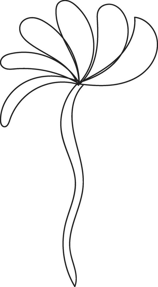 Floral Line Art Design Leaves in a Variety of Colors vector