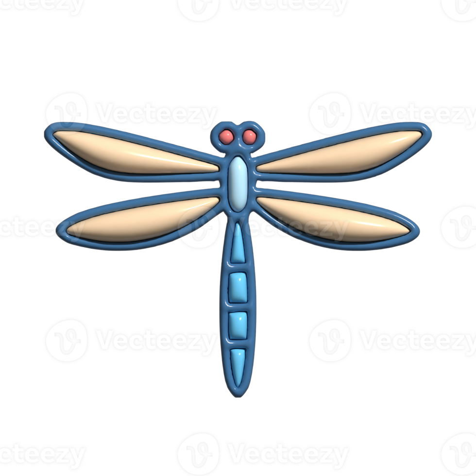 3D Cartoon Dragonfly Icon Cute Flying Insect, Colorful Wings, and Adorable Nature Character png