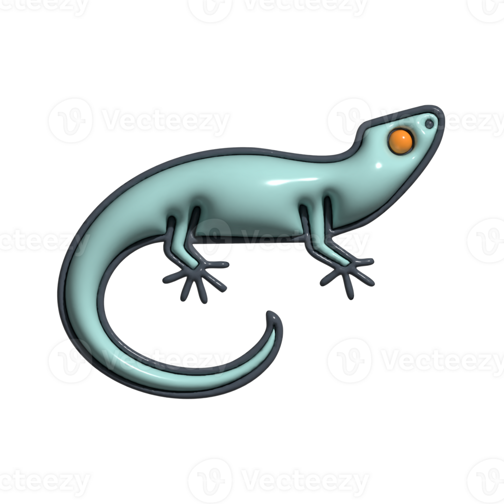 Adorable 3D Lizard Icon Crawling Forest Reptile, Animated Character, and Cute Nature Mascot png