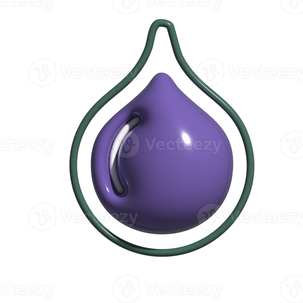 Glossy 3D Icon of Fig Exotic Soft Fruit Cut in Half png