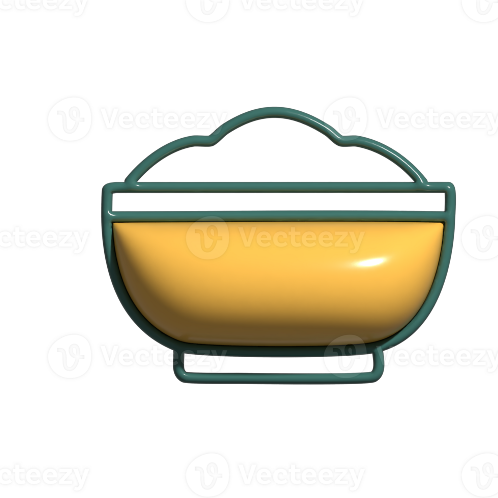 Cute 3D Oatmeal Icon Nutritious and Cozy Breakfast Concept png