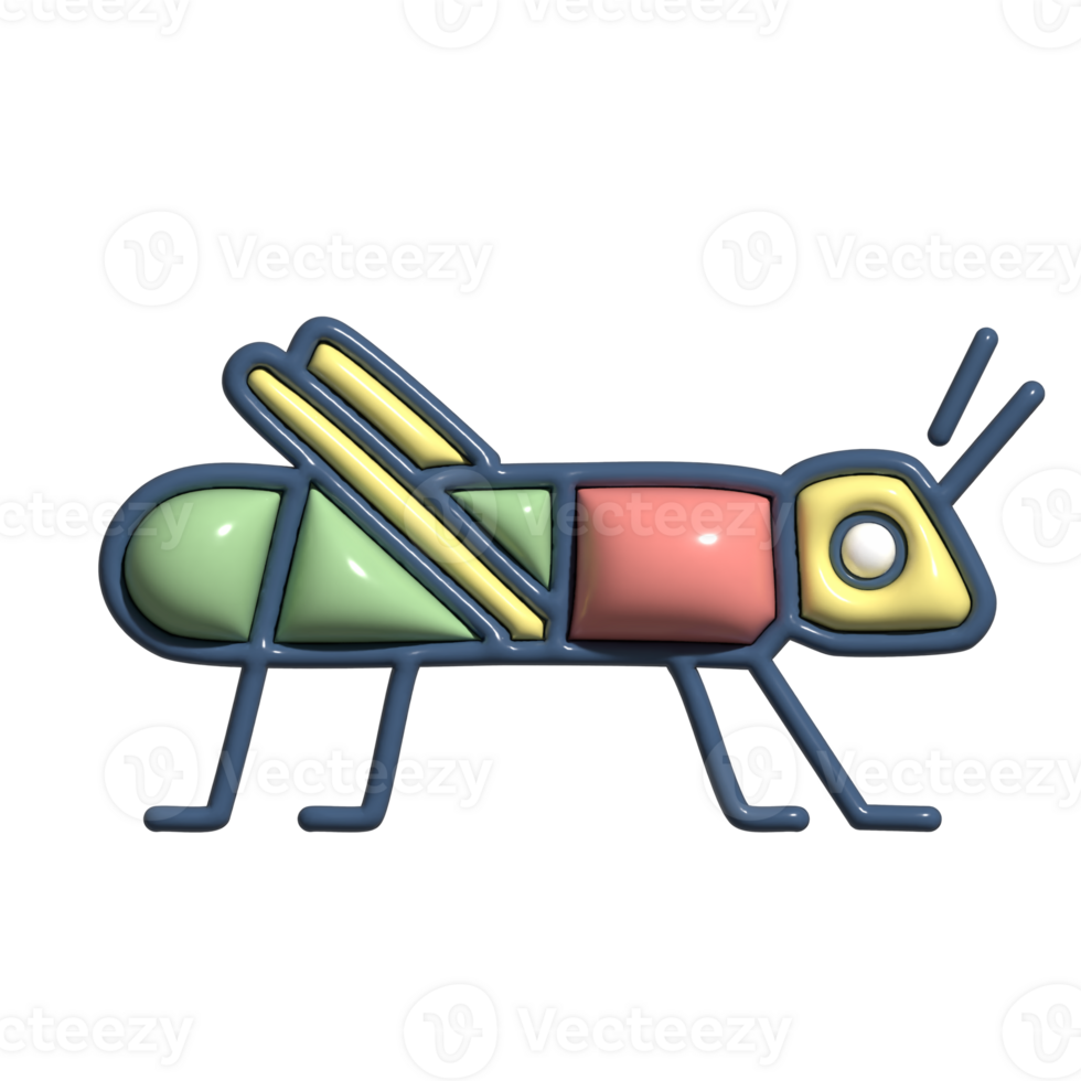 3D Grasshopper Animated Bug, Happy Hopper, and Leafy Garden Creature png