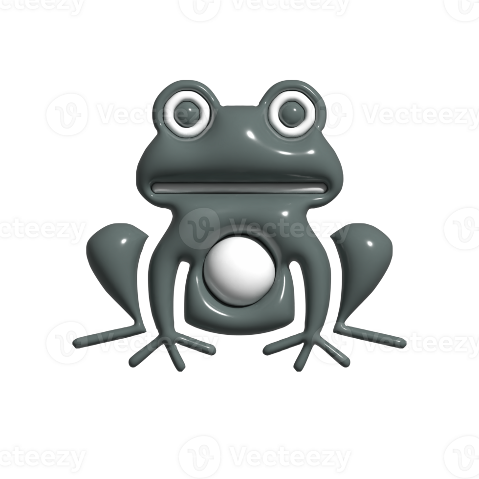 Adorable 3D Frog Icon Friendly Pond Dweller, Cartoon Amphibian, and Jumping Wildlife Mascot png