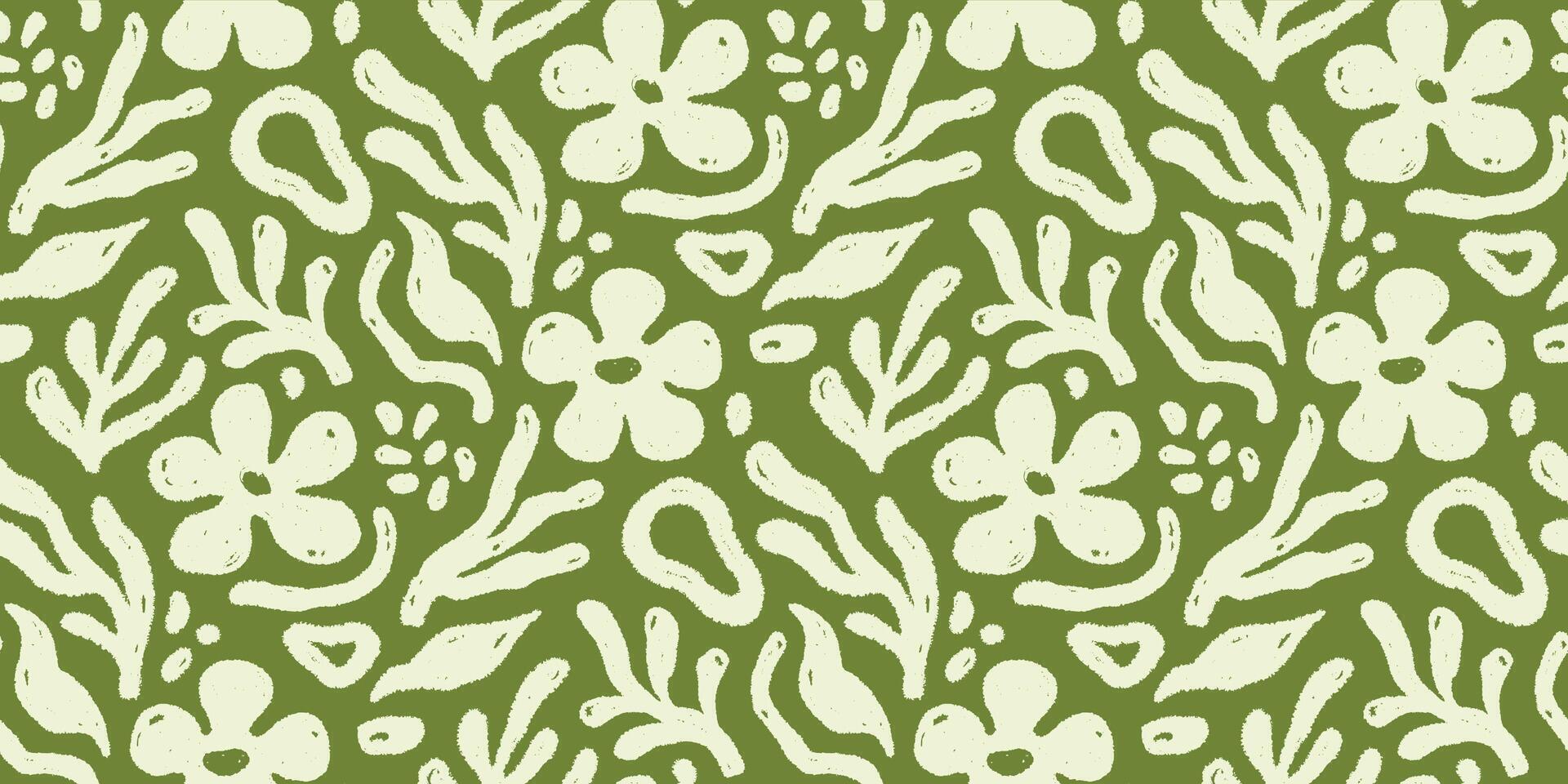 A green and white floral pattern vector
