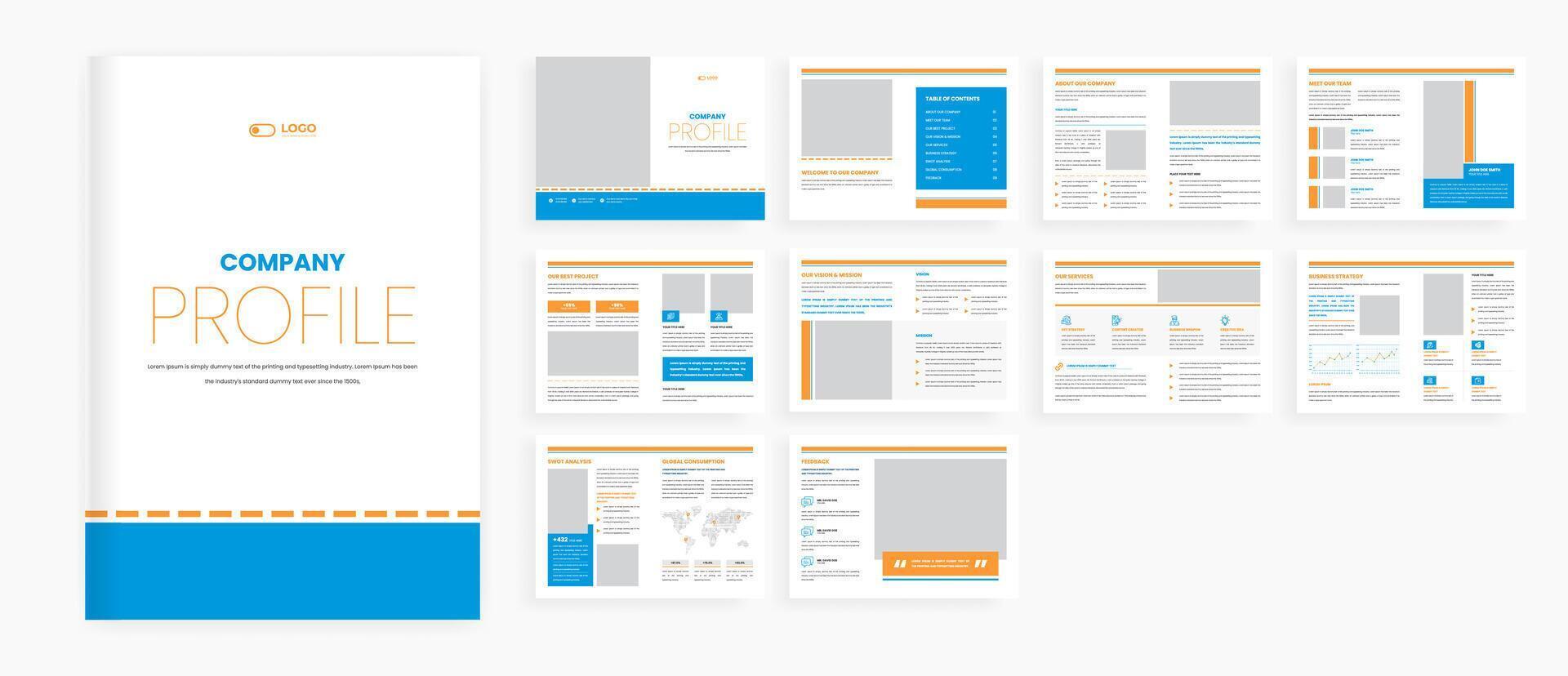 minimal company profile template vector