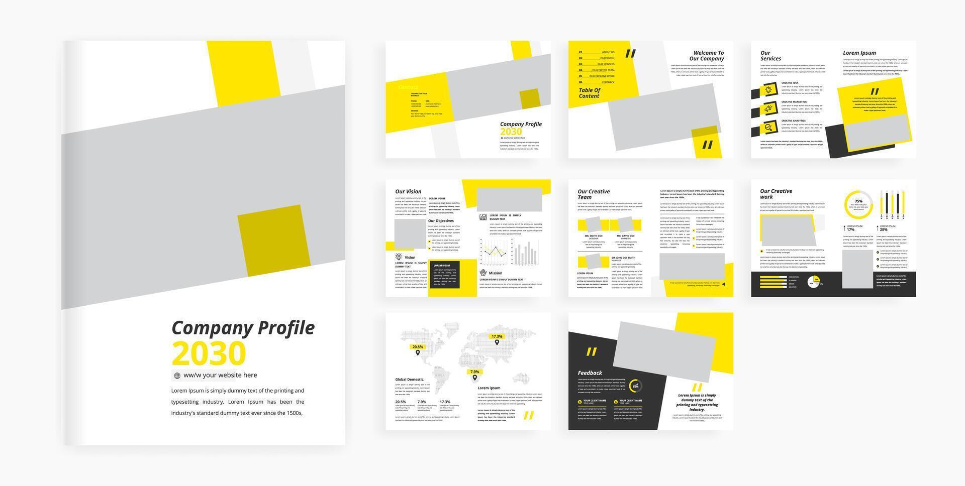creative company profile template vector