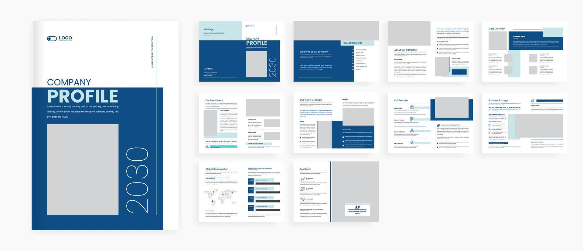 Company profile template and brochure design vector