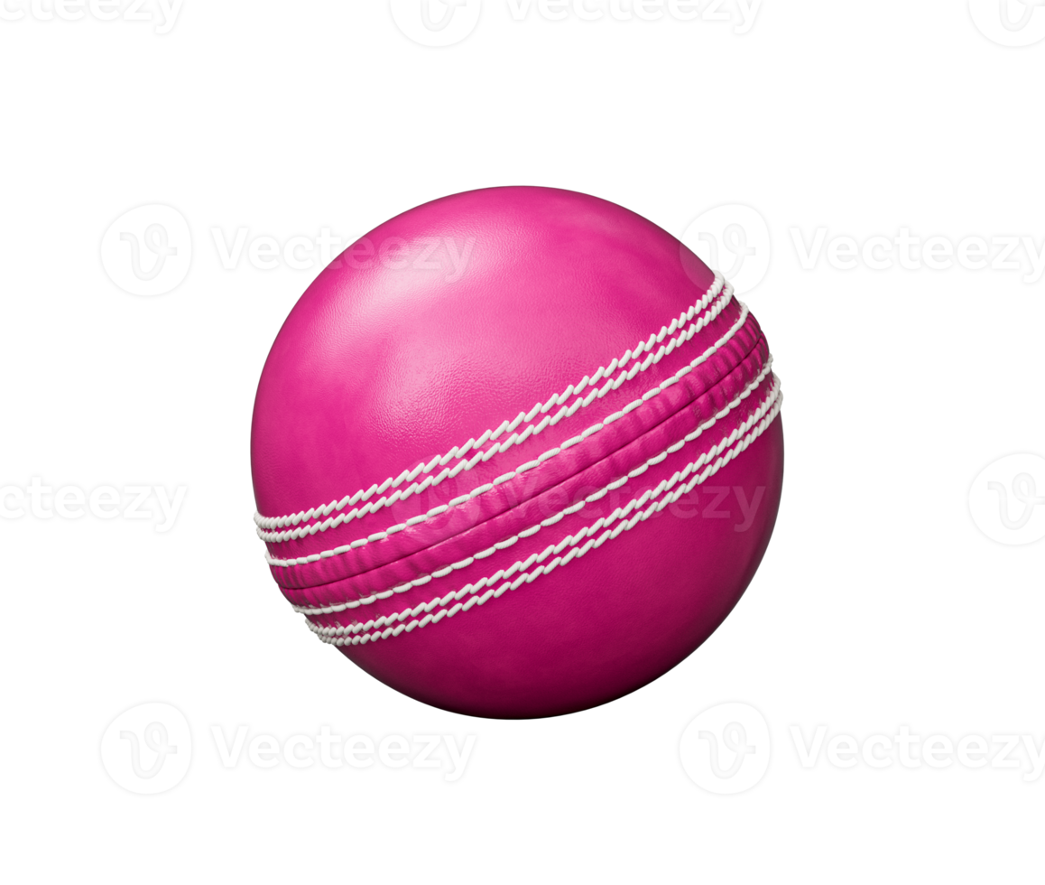 3D Shiny New Test Match Leather Stitched Pink Cricket Ball 3D png