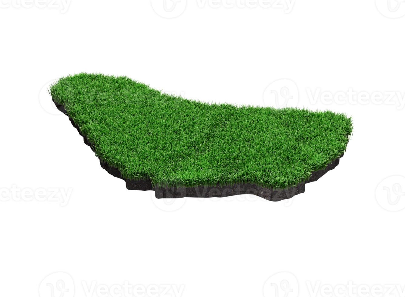 Barbados Map Soil Land Geology Cross Section Green Grass And Rock Ground Texture 3d Illustration png