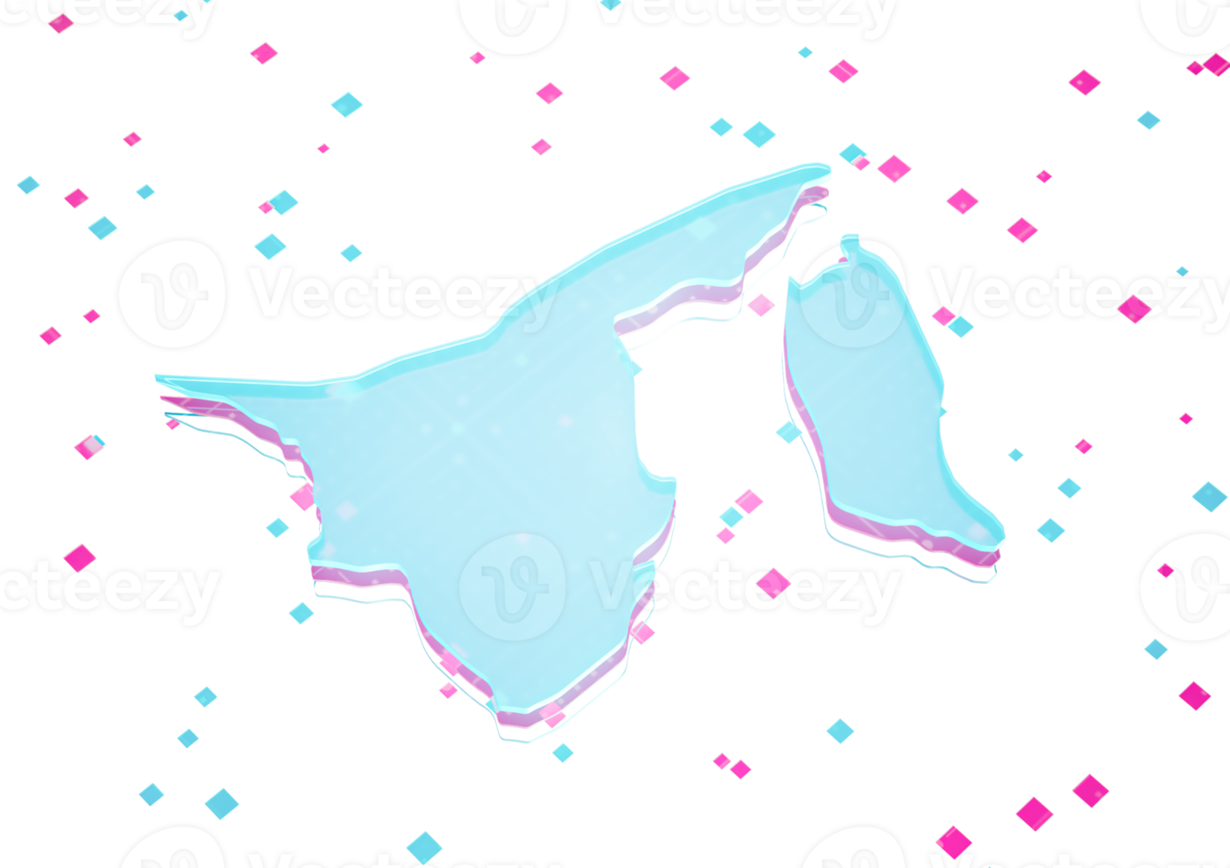 Illuminated Brunei Data Map Neon Blue Light On Seamless Pattern 3D Illustration png