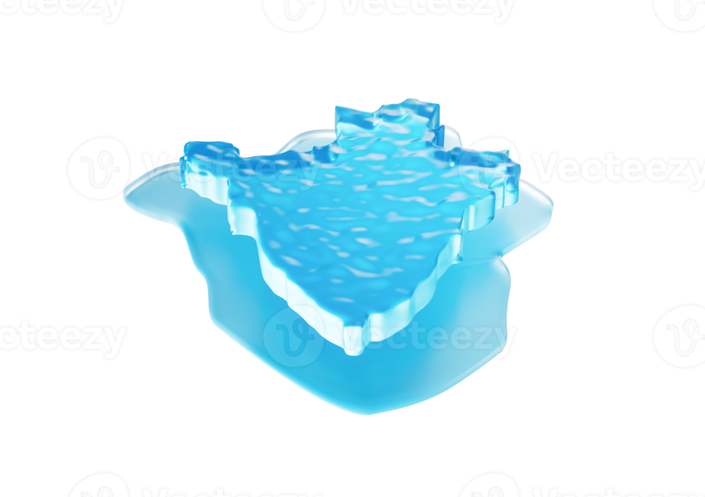 Ice Map Of Burundi Global Warming Melting Glacier In Deep Ocean Blue Water 3d Illustration png