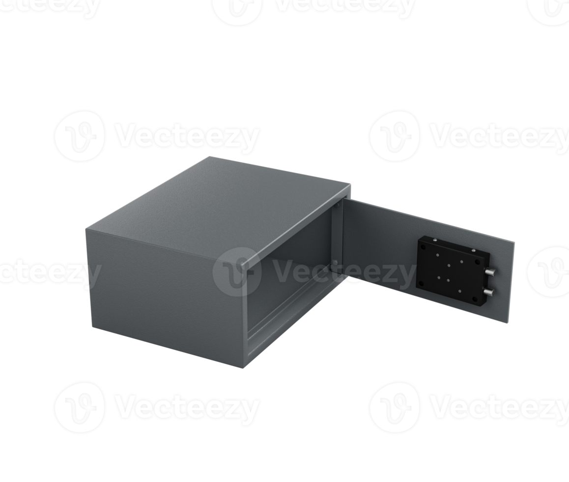 Steel Safe Locker With A Gray Finish For Security Gray 3D Illustration png