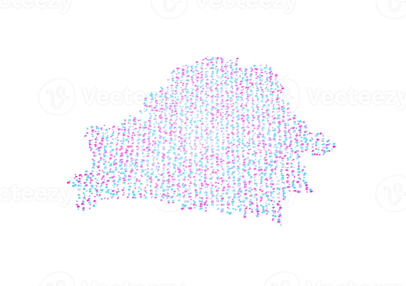 Illuminated Belarus Digital Data Map Pink And Blue Neon Glowing Particles 3D Illustration png