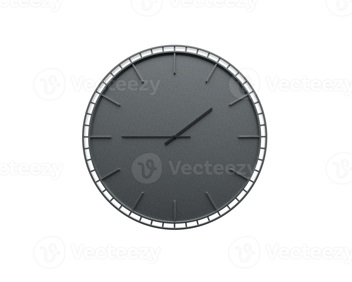 A Modern Dark Gray Wall Clock One Forty Five 1 45 Minimalist For Modern Interiors 3D Illustration png