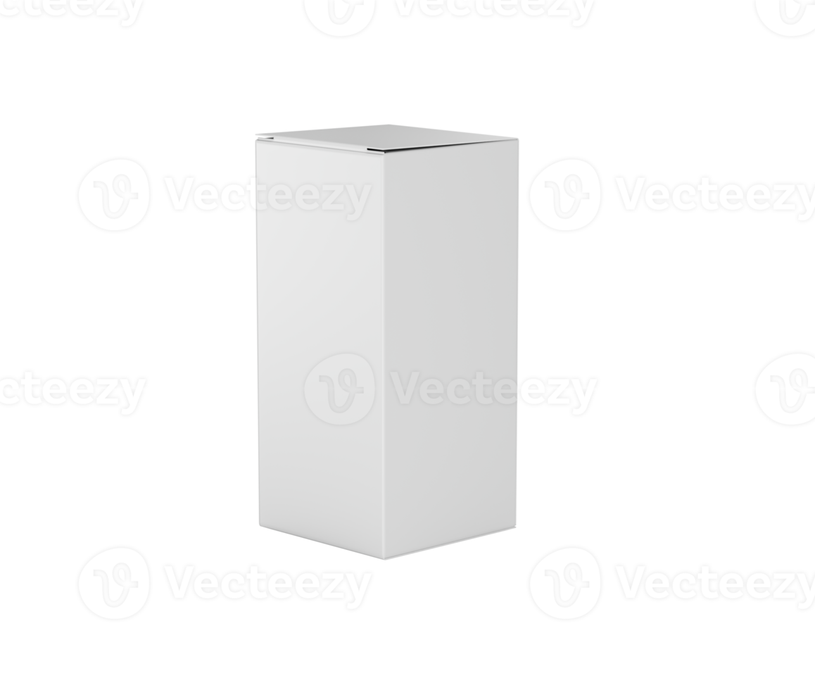 A Rectangular Cardboard Box Mockup For Concept Standing On Vertical 3d Illustration png