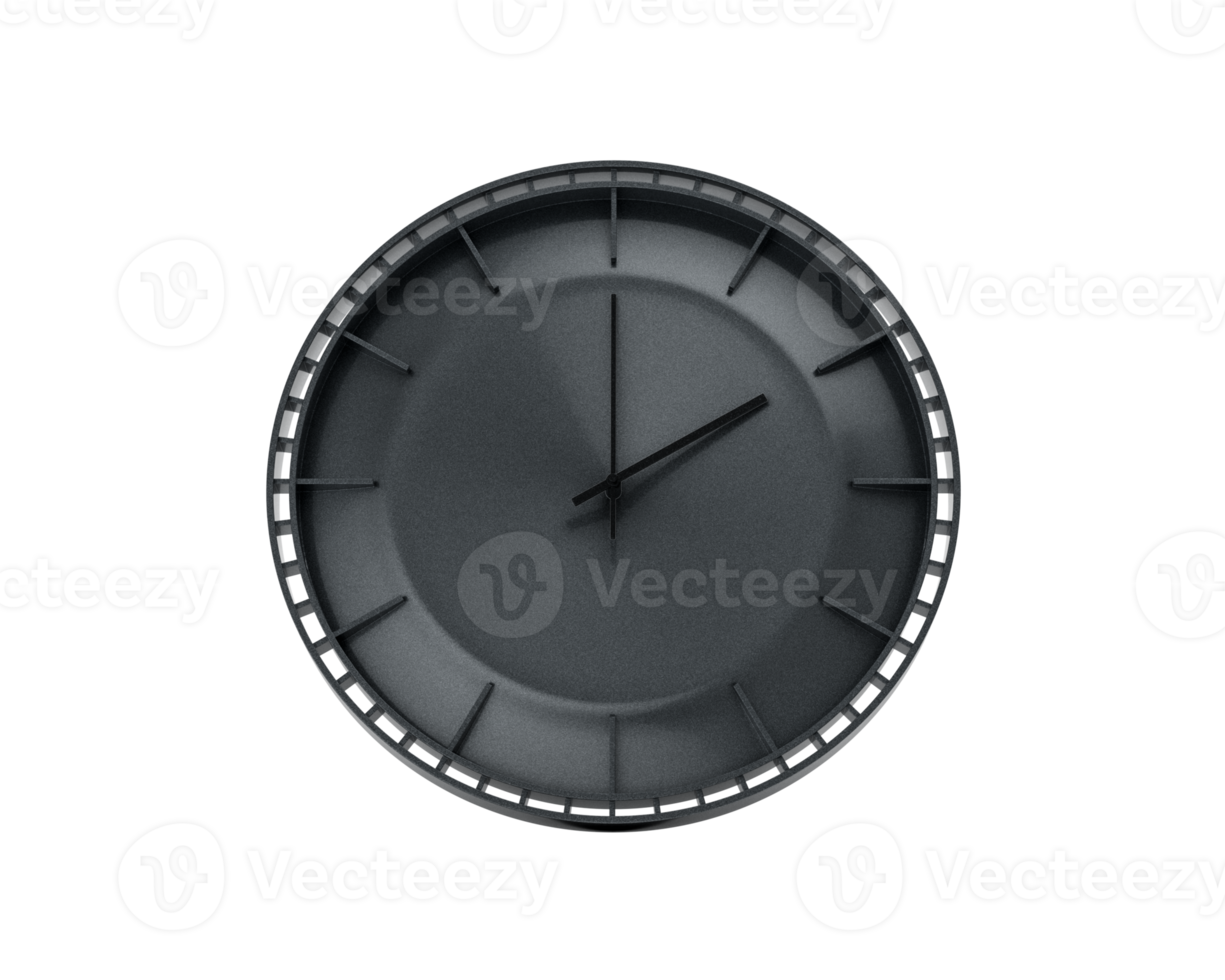 A Modern Charcoal Black Wall Clock 02 00 Two O'Clock 2 00 For Modern Interiors 3D Illustration png
