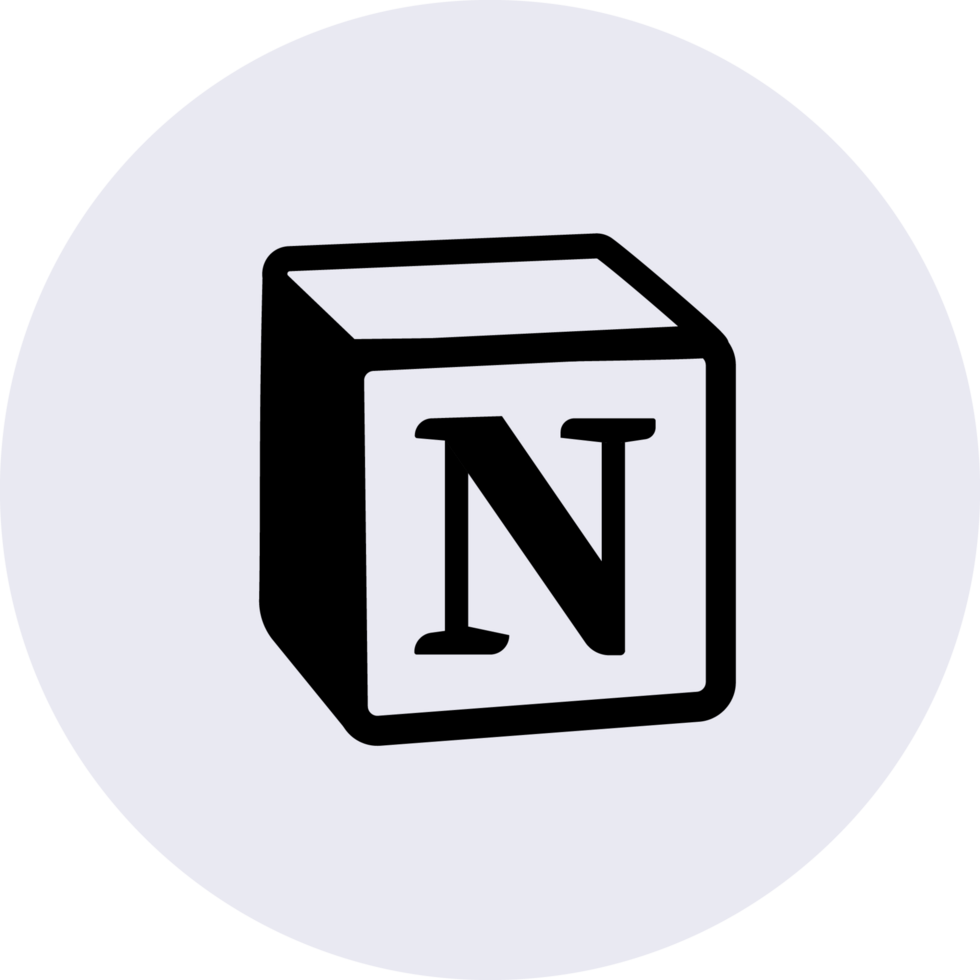 Notion icon on transparent background png