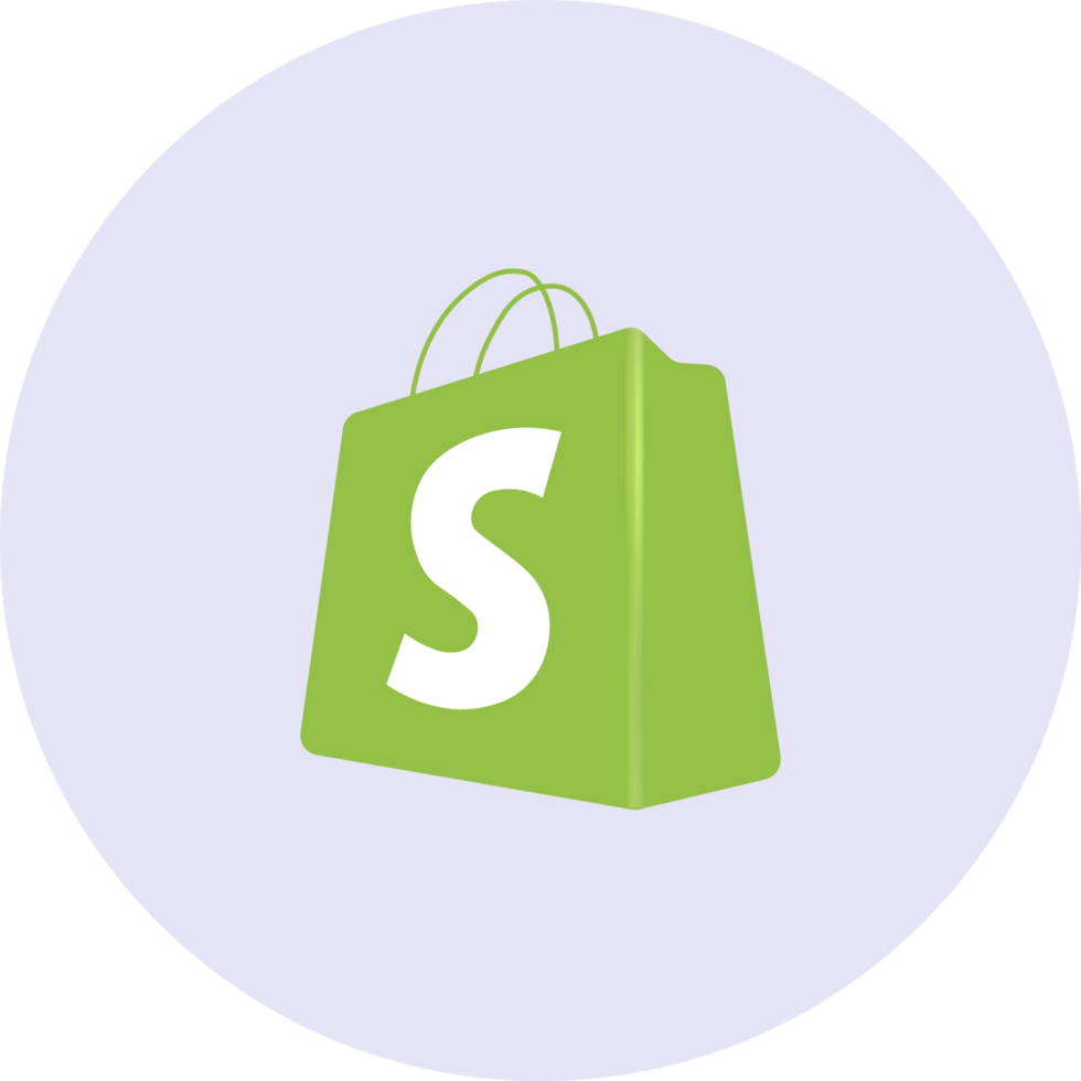 shopify icon with a green and white logo png