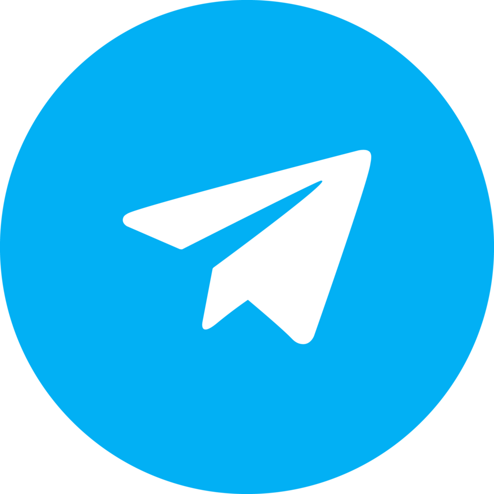 Telegram icon on transparent background png