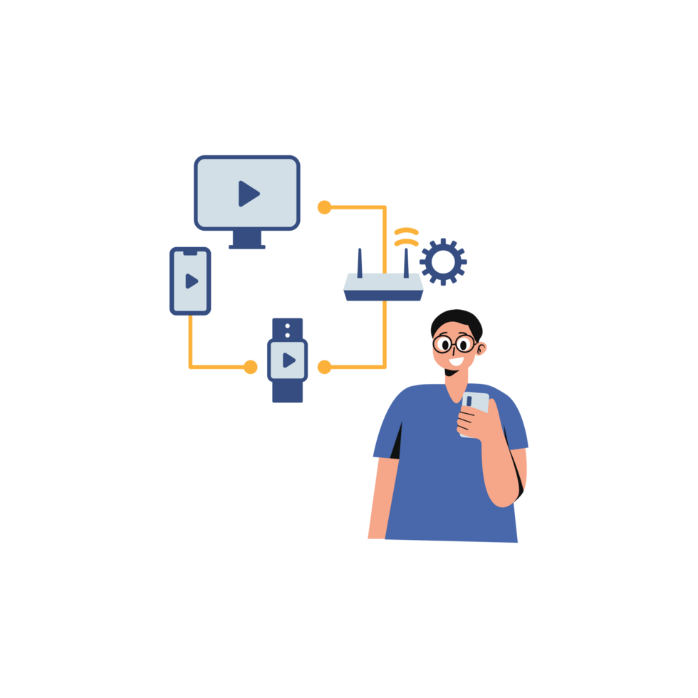 A man holding a remote control and a phone png