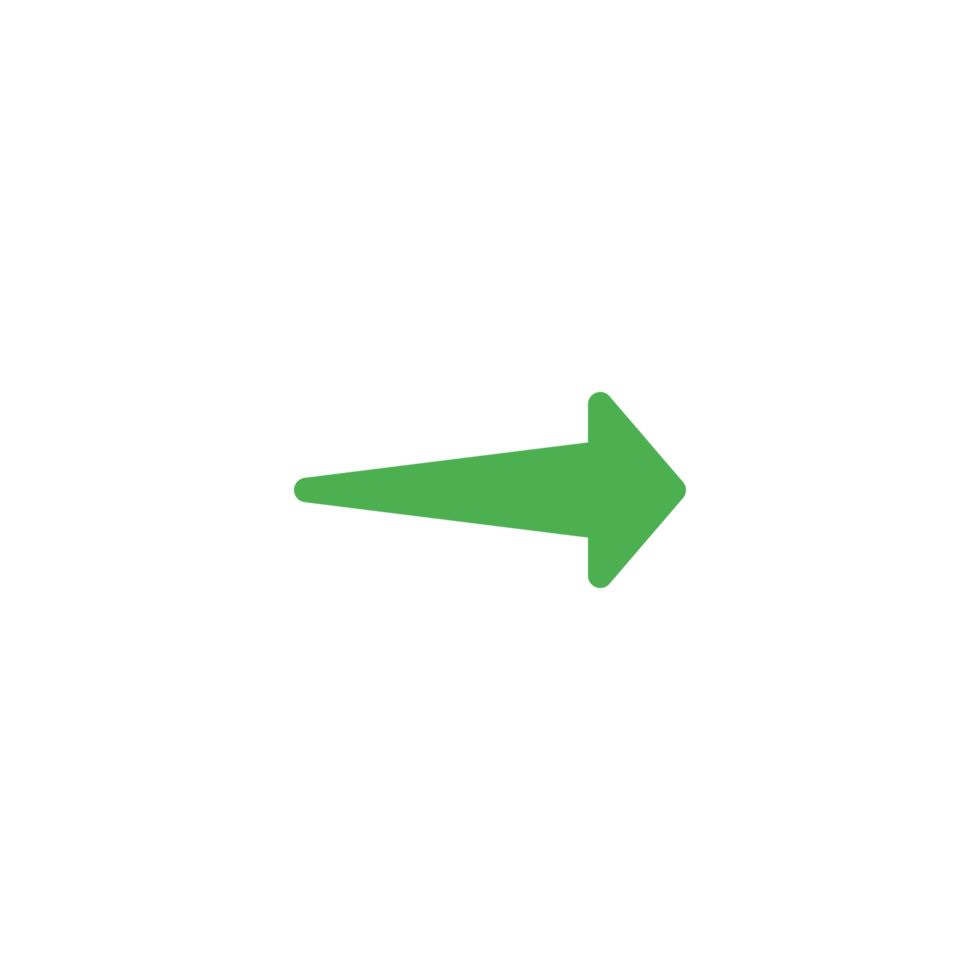 A green arrow pointing in the direction of an arrow png