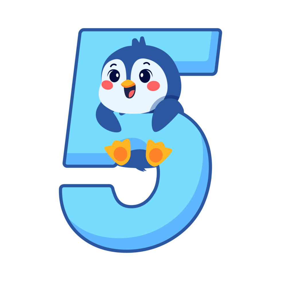 Penguin number 5 png