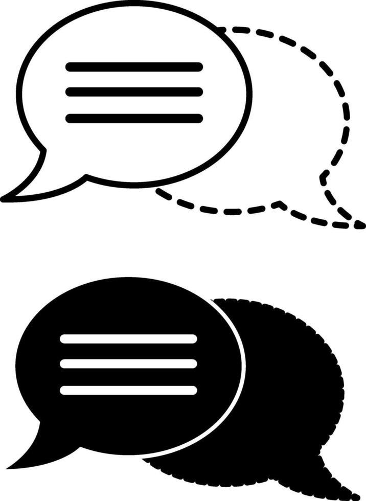 Speech Bubble Icons. Black and White Illustration. Text Callout, Dialogue Callout, Comic Cloud. Speaking Concept vector