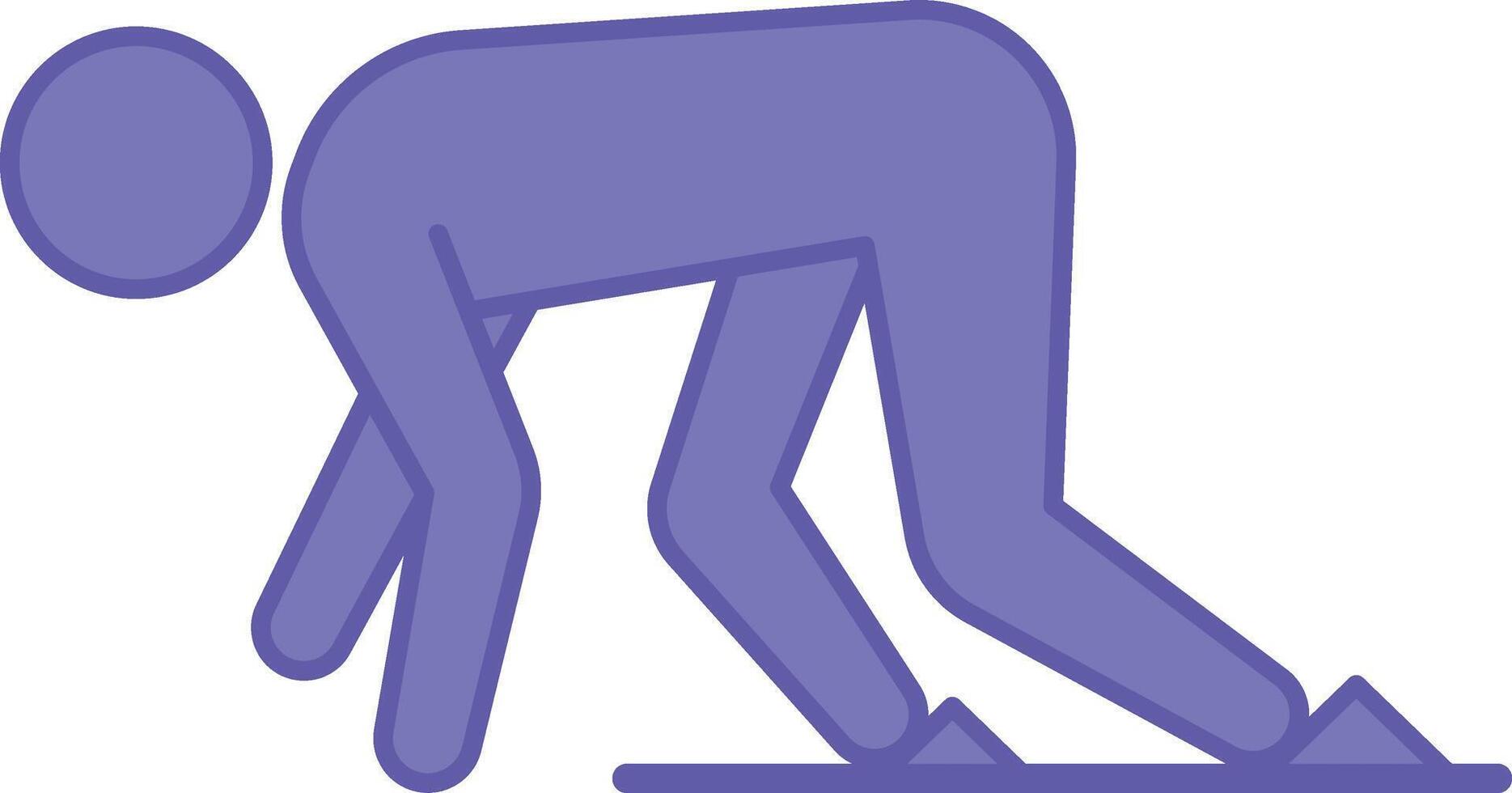 Colored Starting Block Icon. Illustration. Device for Supporting Sprinter's Feet at the Start of the Race. Sport, Competition, Runner. Running Concept vector