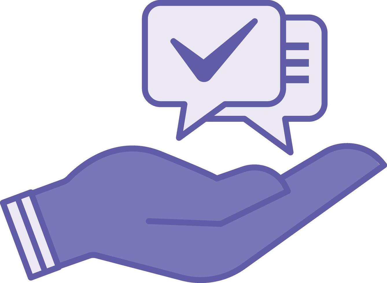 Colored Advice Icon. Illustration. Speech Bubbles and Human Hand. Recommendation, Consultation. Speaking Concept vector