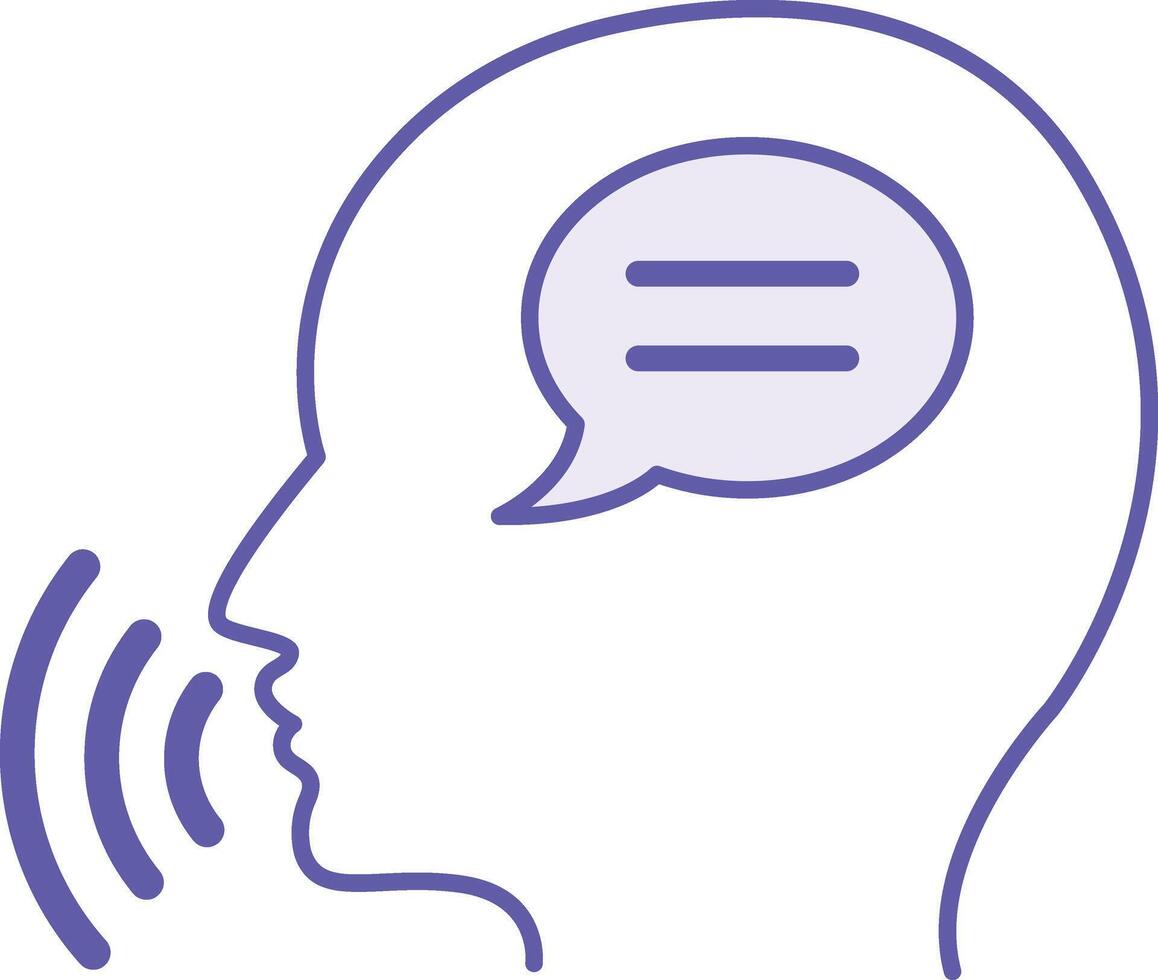 Colored Speak Icon. Illustration. Man Expressing Thoughts Verbally. Learning a Foreign Language vector