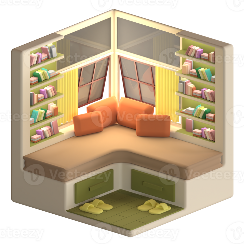 Reading Nook 3D Isometric png