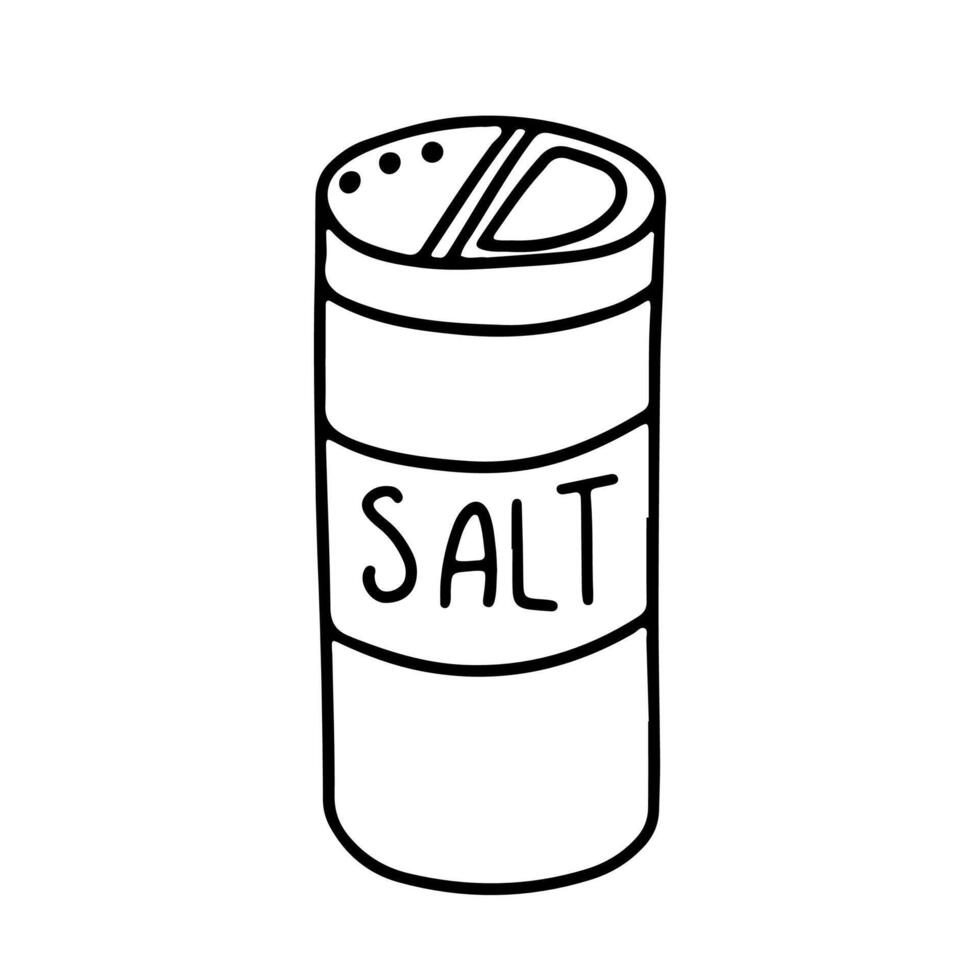 Salt in bottle doodle illustration vector