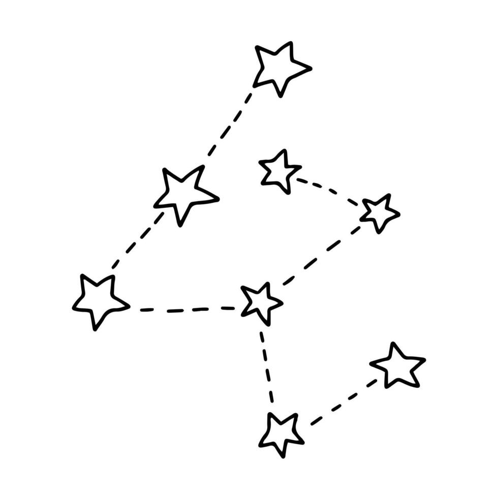 Constellation hand drawn doodle vector