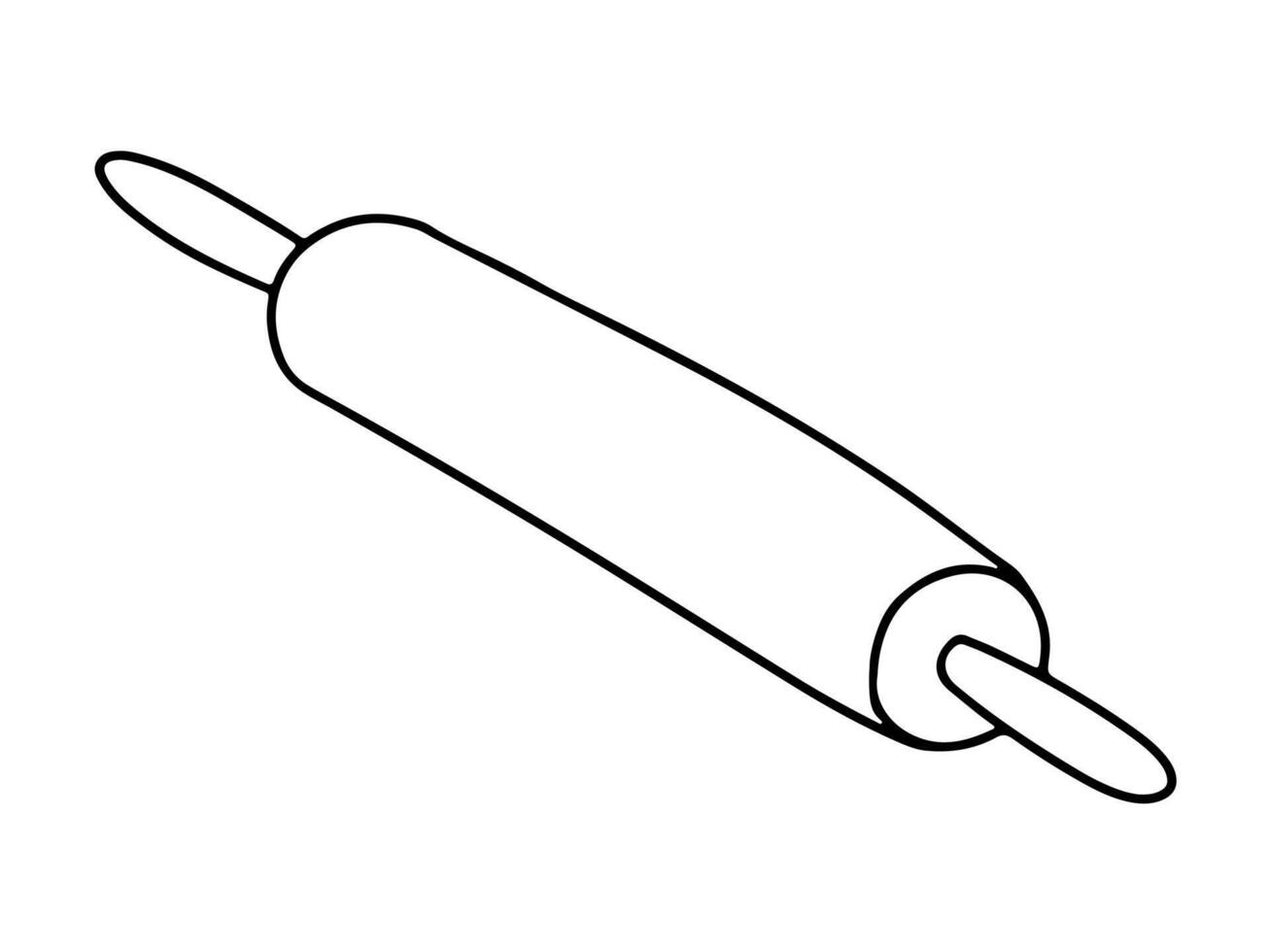 Doodle rolling pin illustration vector