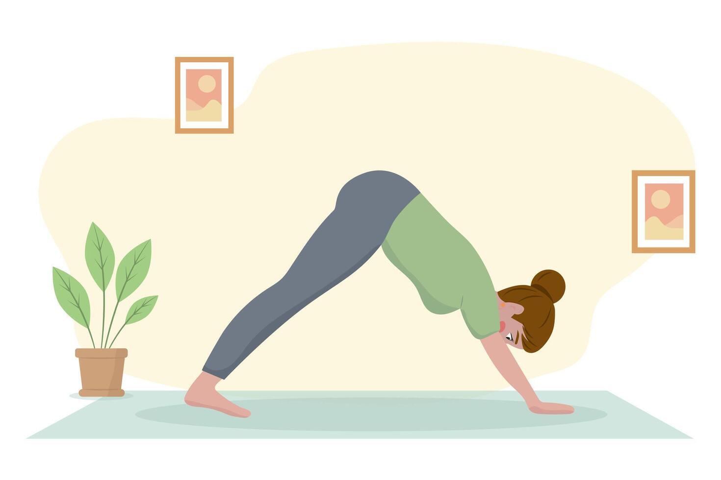 illustration of people doing asana and meditation practice for International Yoga Day on 21st June vector
