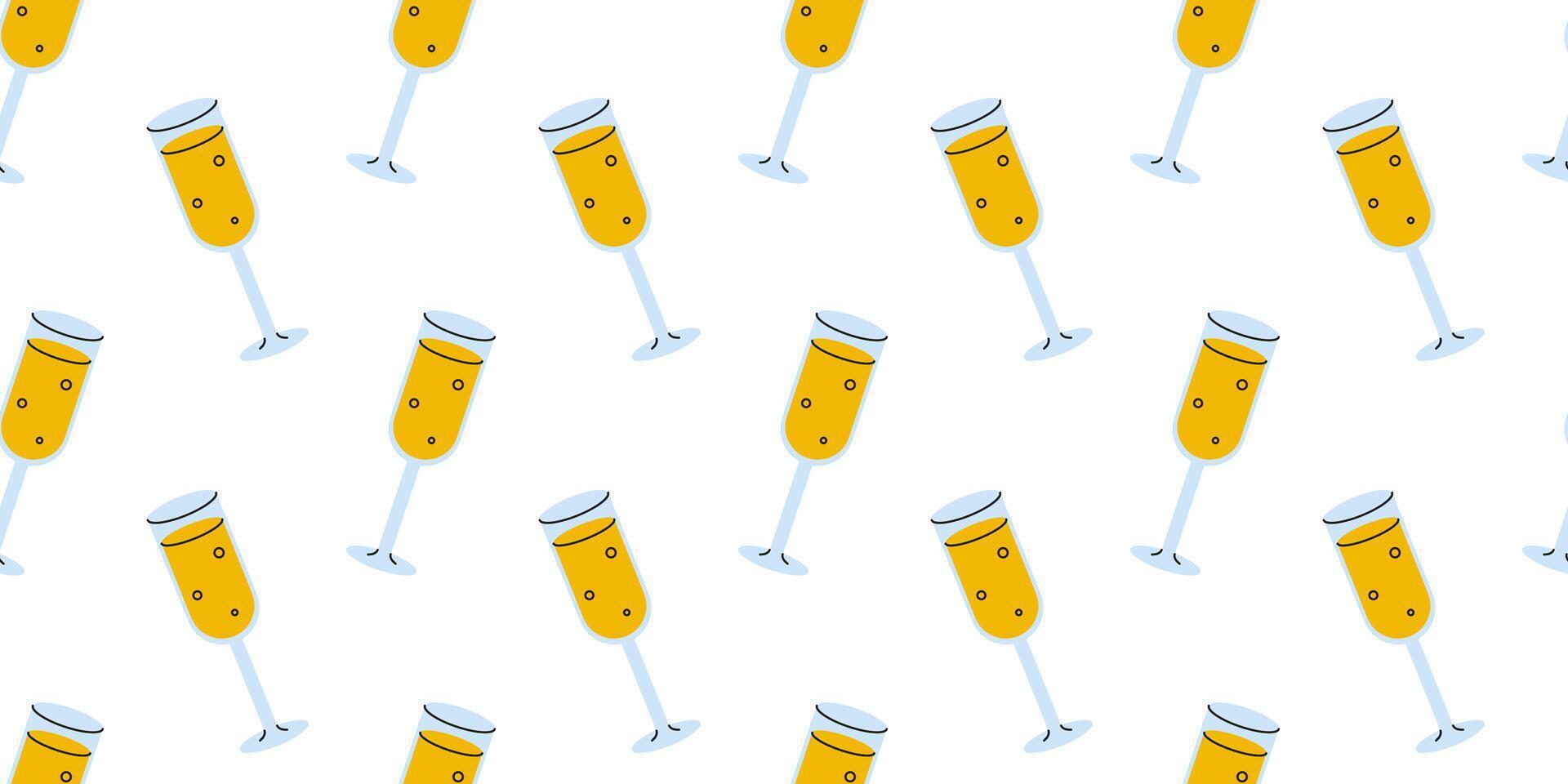 A Cheerful and Colorful Champagne Glass Pattern Perfect for Celebrations and Special Events vector
