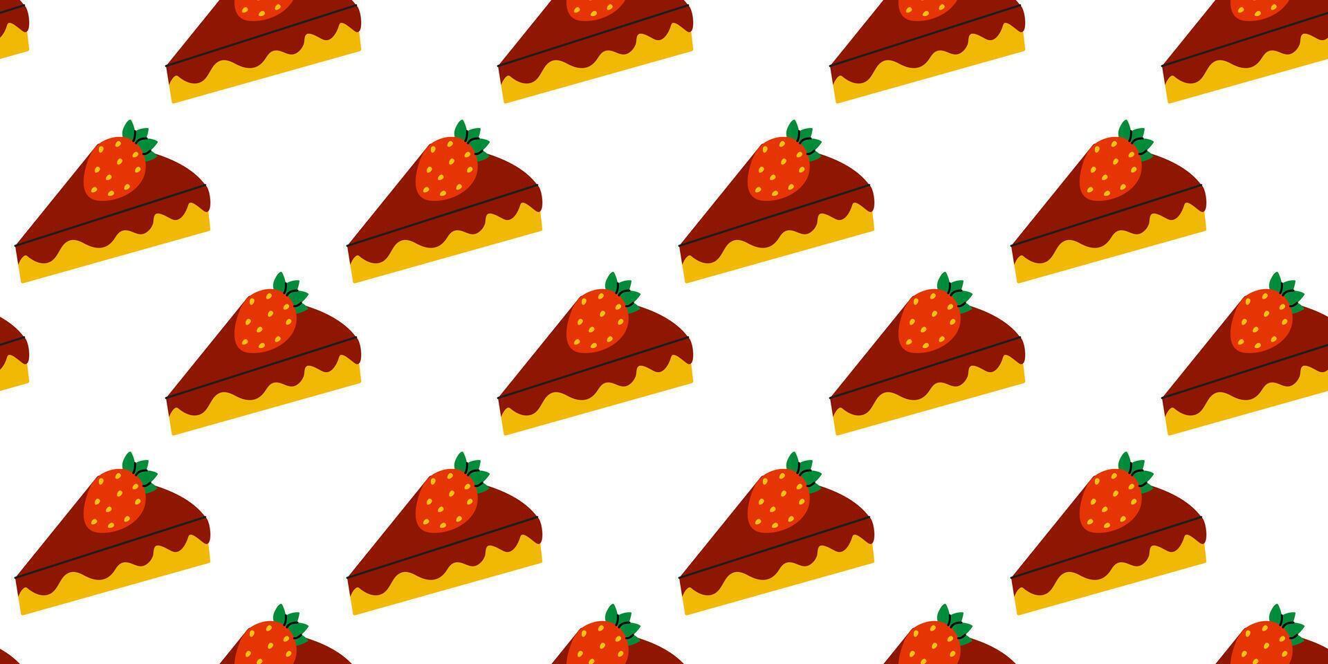 A truly Delicious and Tempting Strawberry Chocolate Cake Slice Pattern to enjoy visually vector