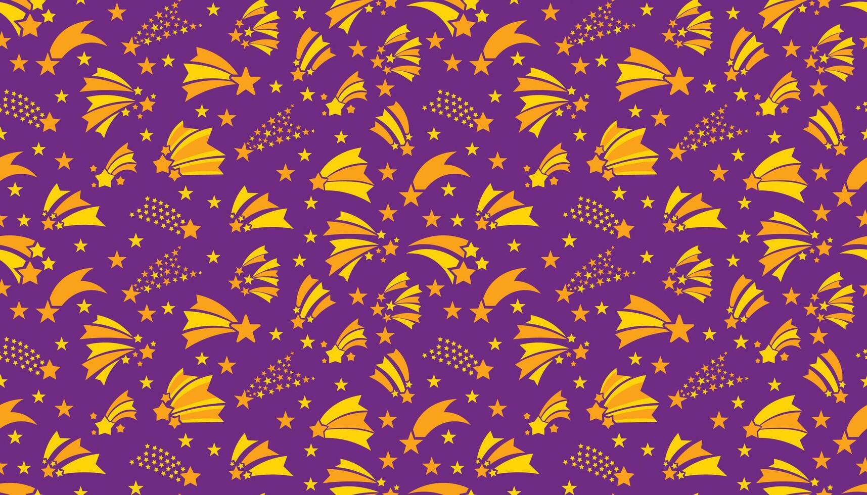 Cute alling stars seamless pattern in flat cartoon style. Bright and magical sky-themed repeat design ideal for fabric, stationery, wallpapers, or decorative surface prints. vector