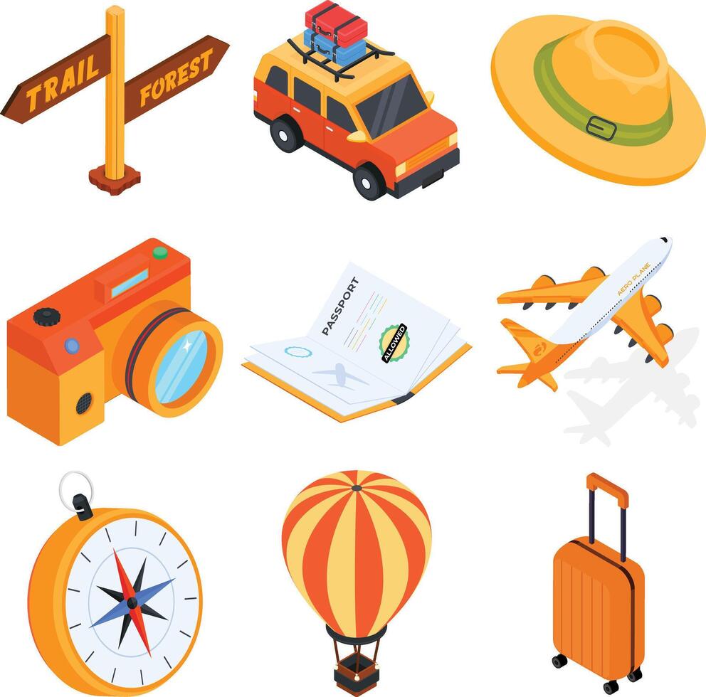 Travel and Adventure Icon Set vector