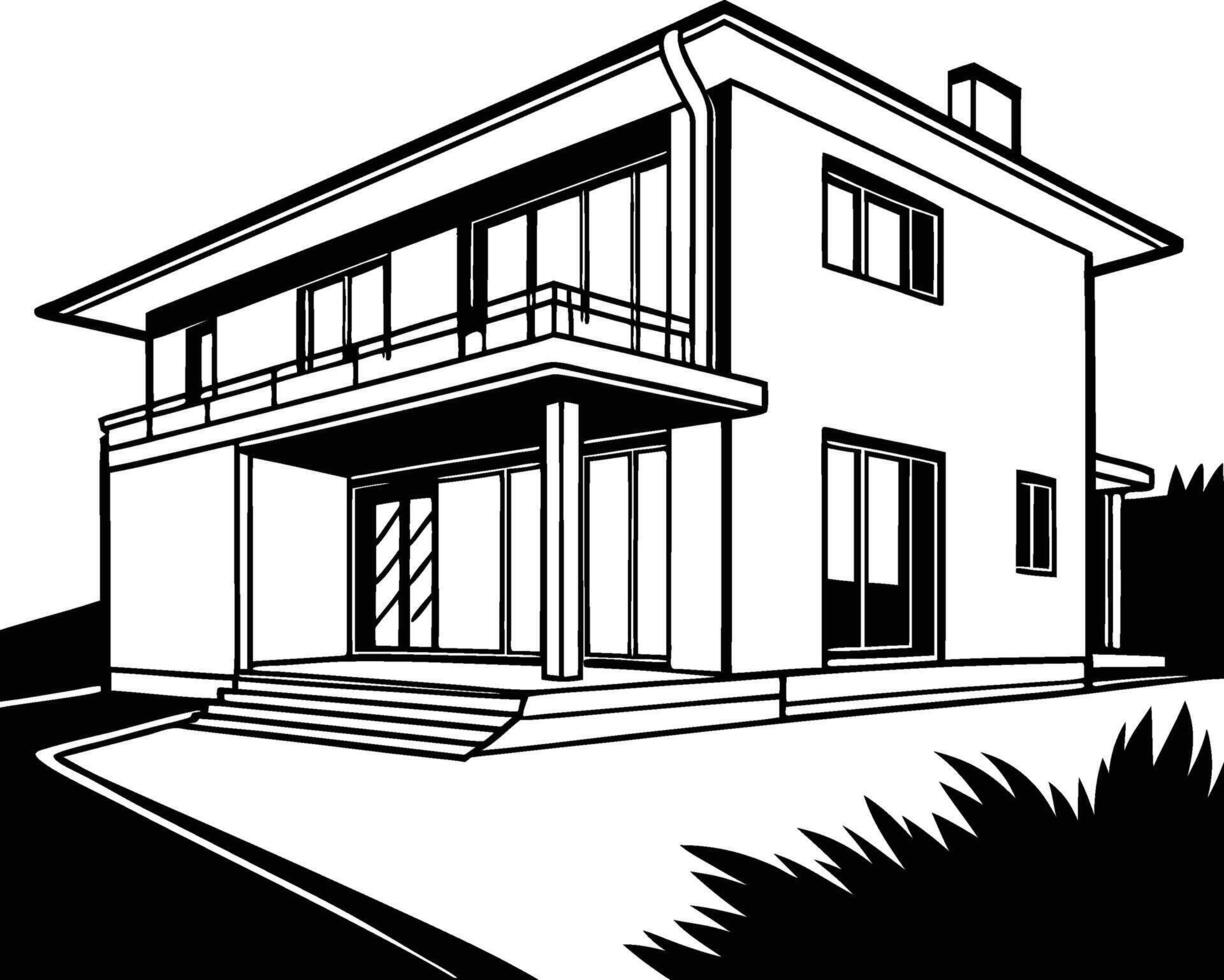 An illustration of large house vector
