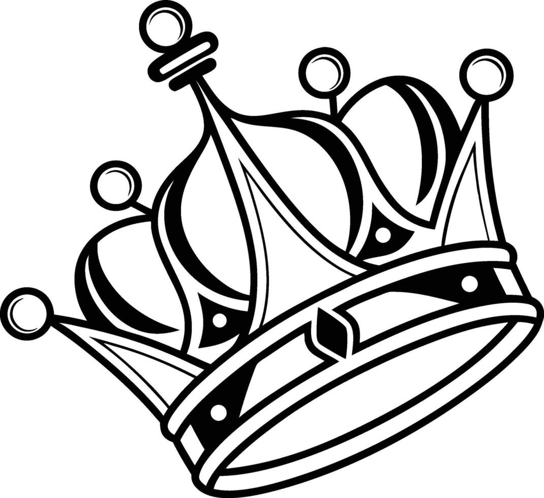 Crown with a black and white design vector