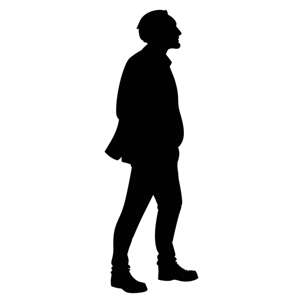 A man is walking on a white background vector